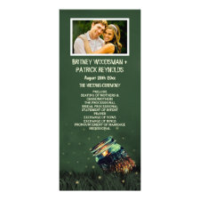 Photo Mason Jar Rustic Firefly Wedding Programs Full Color Rack Card