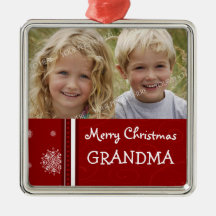 Photo Merry Christmas Grandma Ornament