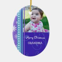 Photo Merry Christmas Grandma Ornament