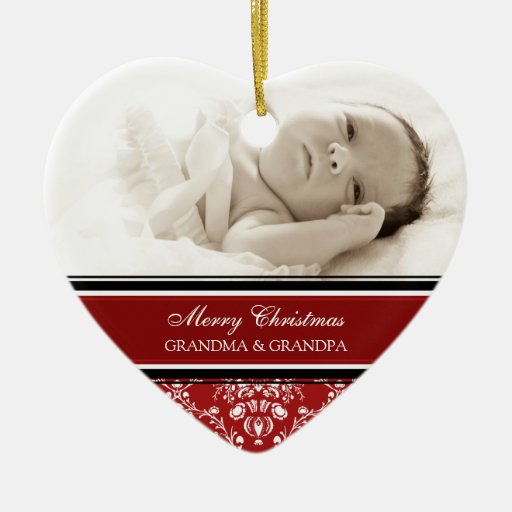 photo merry christmas grandparents ornament red zazzle photo merry christmas grandparents ornament red zazzle
