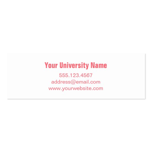 Photo name card graduation announcement pink business card template (back side)
