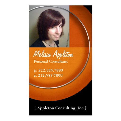 Photo - Orange Circle Professional Business Cards (front side)