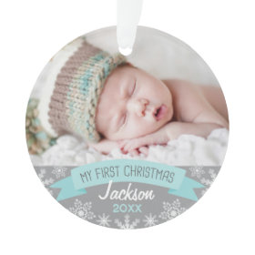 Photo Ornament | Baby Boy First Christmas