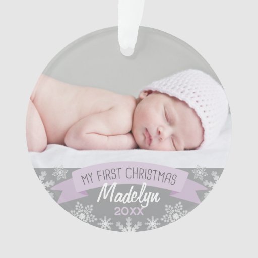 photo ornament baby girl first christmas zazzle photo ornament baby girl first christmas zazzle