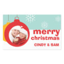 Photo ornament fun Merry Christmas large favor tag sticker