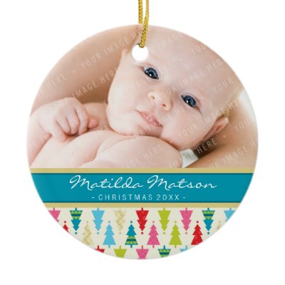 PHOTO ORNAMENT :: patterned xmas tree 1