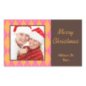 Photo pink argyle Merry Christmas large sticker sticker