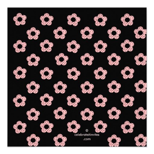 Photo Pink & Black Ladybugs Birthday Invitation