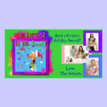 Photo post card customizable with groovy cartoon photo cards
