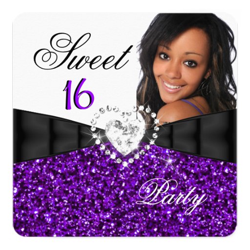Photo Purple Glitter Sweet 16 16th Birthday Party ...
