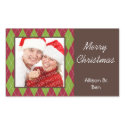 Photo red argyle Merry Christmas large sticker sticker