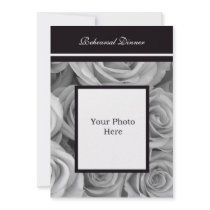 Photo Rehearsal Dinner Invitation -- Rose Border