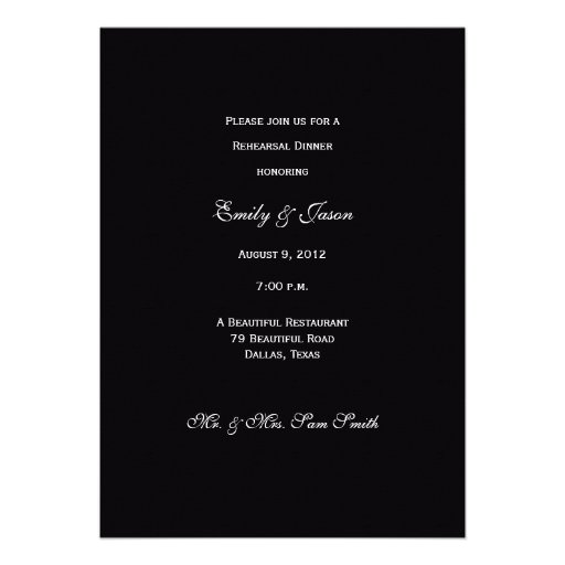 Photo Rehearsal Dinner Invitation -- Rose Border