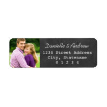 Photo Return Address Labels | Black Chalkboard