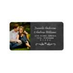 Photo Return Address Labels | Black Chalkboard
