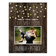 Photo Rustic Barn Wood Wedding Save The Date Cards Postcard