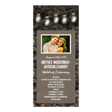 Photo Rustic Mason Jar Camo Wedding Programs Rack Card Template