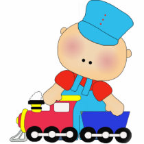 Photo Sculpture Baby Boy Train Driver photo sculptures by Shan_Darling_Gifts Photo Sculpture Baby Boy Train Driver photo sculptures