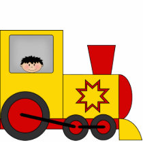 Photo Sculpture Boy in Train photo sculptures by Shan_Darling_Gifts Photo Sculpture Boy in Train photo sculptures
