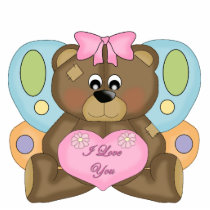 Photo Sculpture Kid's Girls Bear I Love You photo sculptures