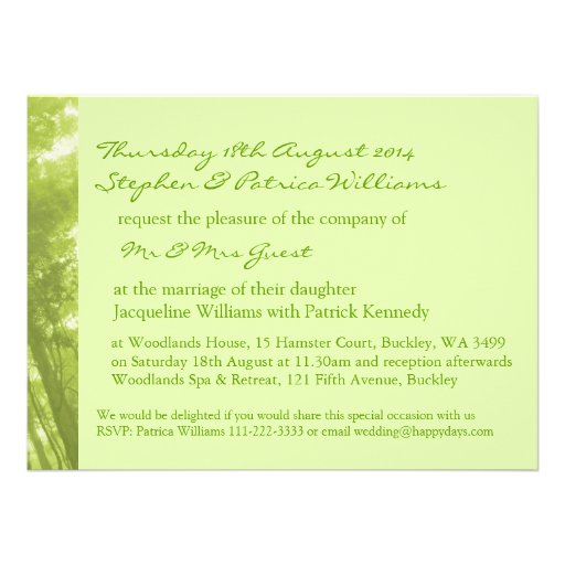 Photo spirit of the trees pagan wedding invite