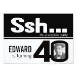 Photo ssh men black white 40th birthday invite