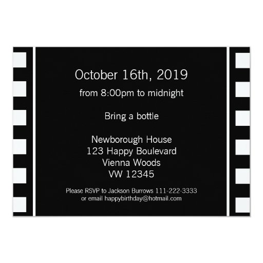 Photo ssh men black white 50th birthday invite