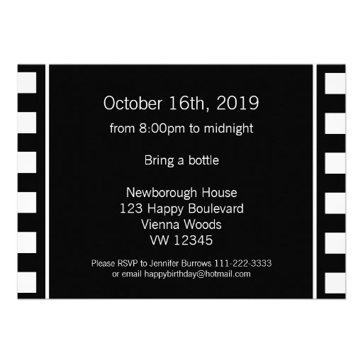 Photo ssh men black white 60th birthday invite
