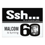 Photo ssh men black white 60th birthday invite