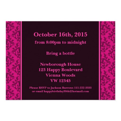 Photo ssh surprise pink 30th birthday invite