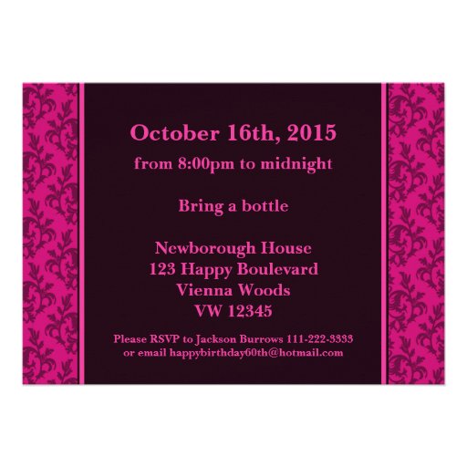 Photo ssh surprise pink 60th birthday invite
