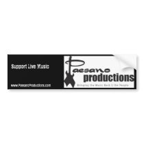 Photo Sticker - Paesano 'Support Live Music' bumper stickers
