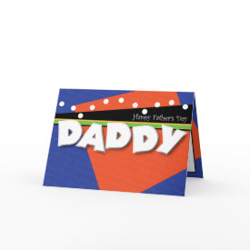 Photo Template Father's Day Card - Bright, colorful, fun, and playful! Insert a photo or a child's drawing on the inside of the card to personalize for the dad in your life. This card will certainly bring lots of smiles!