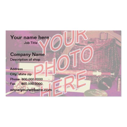 Photo Watermark Background template Business Cards (front side)
