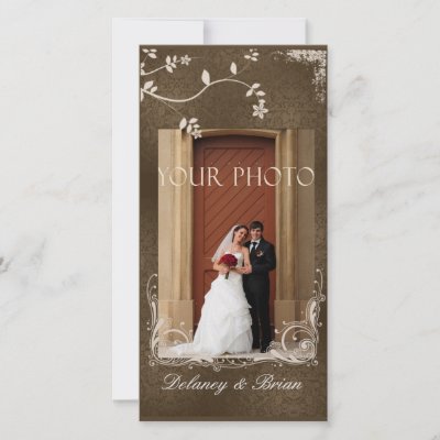 Photo Wedding Card - Brown accents Customized Photo Card