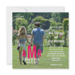 Photo Wedding Invitations Three Monograms Pink