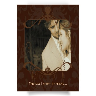 Photo Wedding Invite I marry my Friend-Chocolate