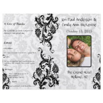 Photo Wedding Program Black Damask Flyer