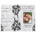 Photo Wedding Program Black Damask flyers