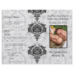 Photo Wedding Program Black Damask flyers