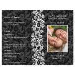 Photo Wedding Program Black Grey & Red Damask Full Color Flyer
