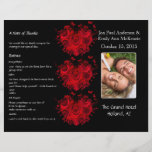 Photo Wedding Program Black Grey & White Damask Full Color Flyer