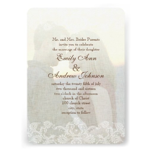 Photo Wedding Vintage Damask Invitations