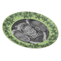 Photo with Green Flowers Plate