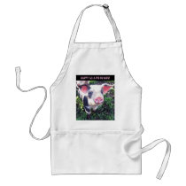 Photograph of a pig "Happy as a pig in mud!" Apron