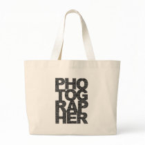 Photographer - Black Text Canvas Bags