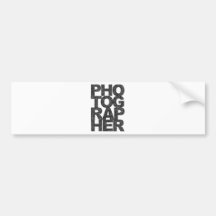 Photographer - Black Text Bumper Stickers