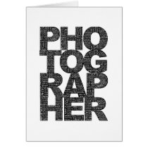Photographer - Black Text Greeting Cards
