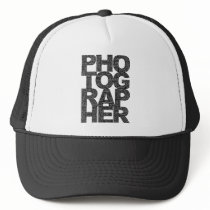 Photographer - Black Text Mesh Hats