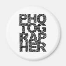 Photographer - Black Text Refrigerator Magnets